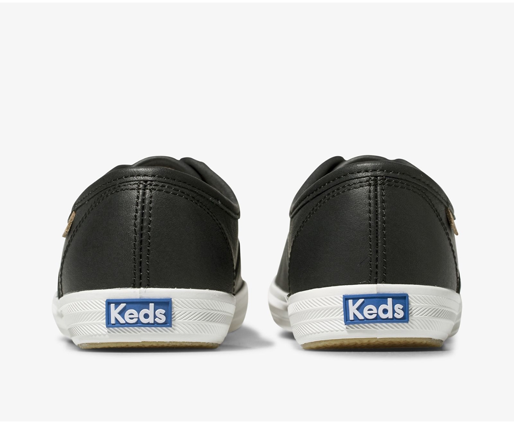 Tenis Keds Mujer Negros - Champion Luxe Cuero - 6281-NKFRY